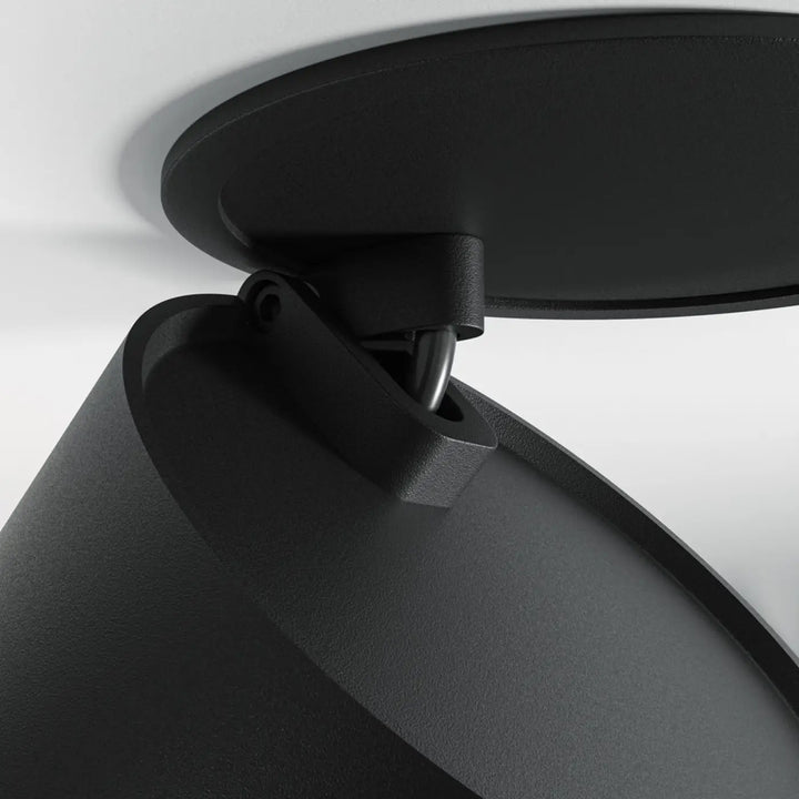 Spot onda led rétractable noir mat à montage plafond avec design moderne et fonction dim to warm