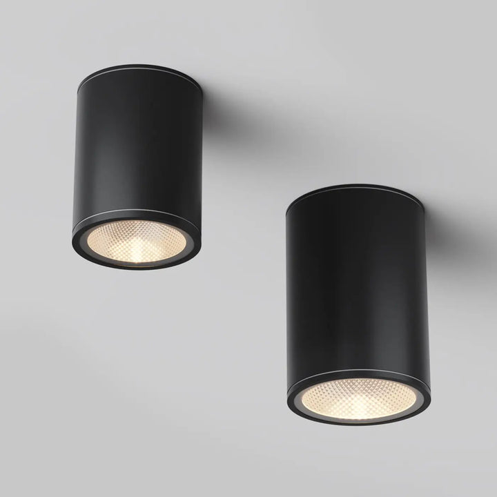 Spot extérieur luminaire extérieur bar en métal graphite avec deux spots encastrés noirs et protection ip65