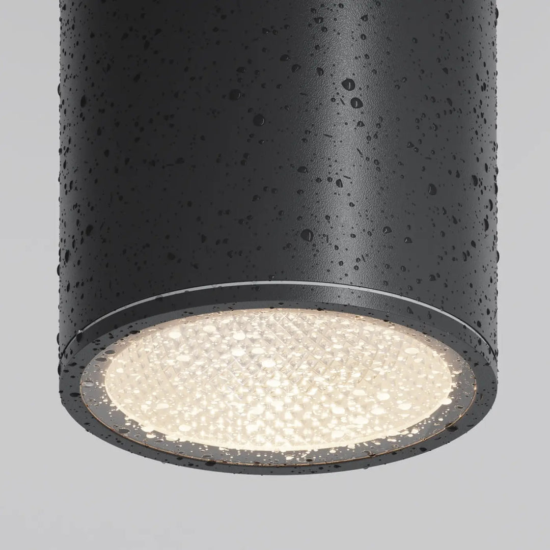 Luminaire extérieur spot extérieur en métal graphite avec finition texturée et protection ip65 diffusant une lumière blanche chaude