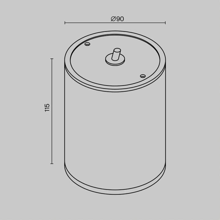 Luminaire extérieur spot extérieur en métal graphite cylindrique 90mm x 115mm avec protection ip65 et bouton central