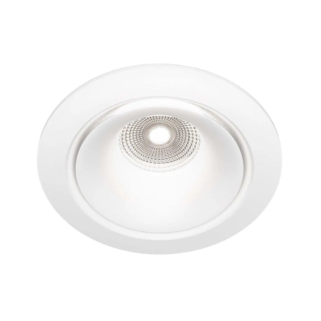 Spot yin led intégrée blanc chaud avec ampoule led argentée texturée encastrée au plafond
