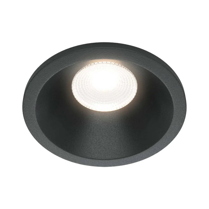 Spot led encastré zoom avec finition mate texturée noire et indice ip65 éclairage blanc chaud intégré