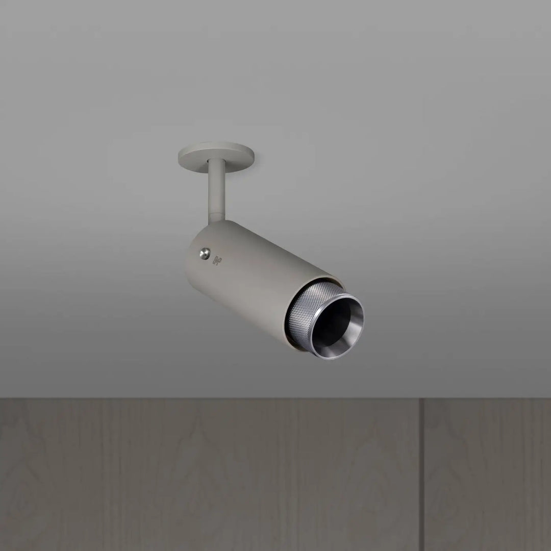 Spot orientable Exhaust à gravure quadrillée Pierre finition acier, vue 2 #couleur_argent