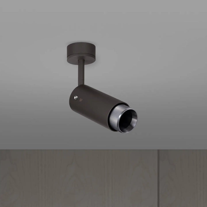 Spot orientable Exhaust à gravure quadrillée Graphite finition acier, vue 4 #couleur_argent