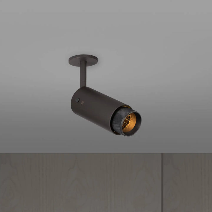Spot orientable Exhaust à gravure quadrillée Graphite finition bronze fumé #couleur_gris