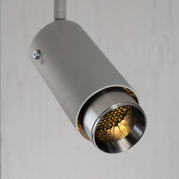 Spot orientable Exhaust à gravure alignée Pierre finition acier, vue 2 #couleur_argent