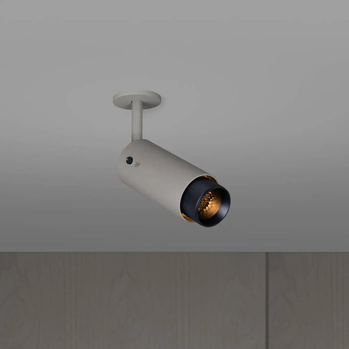 Spot orientable Exhaust à gravure quadrillée Pierre finition noire #couleur_noir