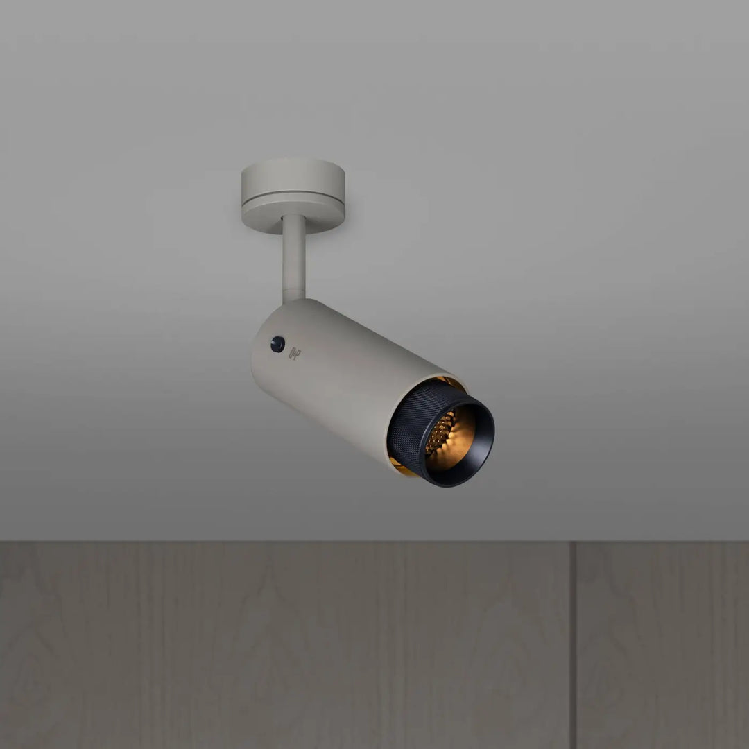Spot orientable Exhaust à gravure quadrillée Pierre finition noire, vue 3 #couleur_noir