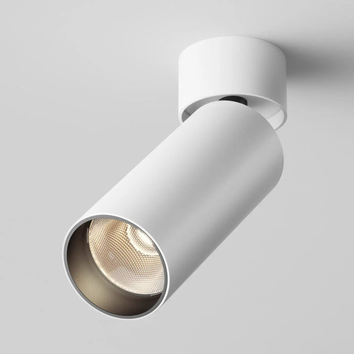Spot focus led éclairage d’accent blanc à tête cylindrique matte avec version dimmable orientable et ampoule led chaude