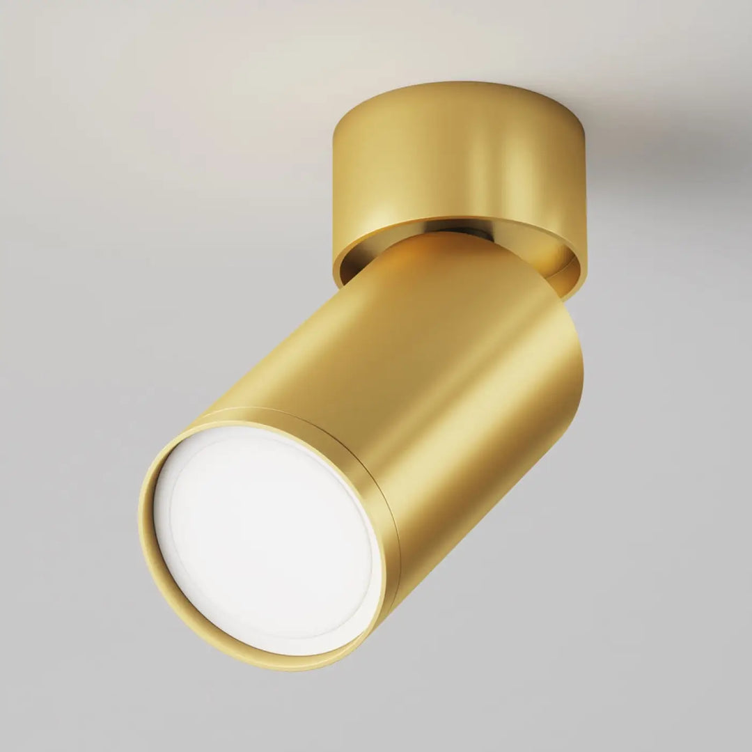 Spot focus orientable cylindrique encastré finition or design moderne spot orientable focus s