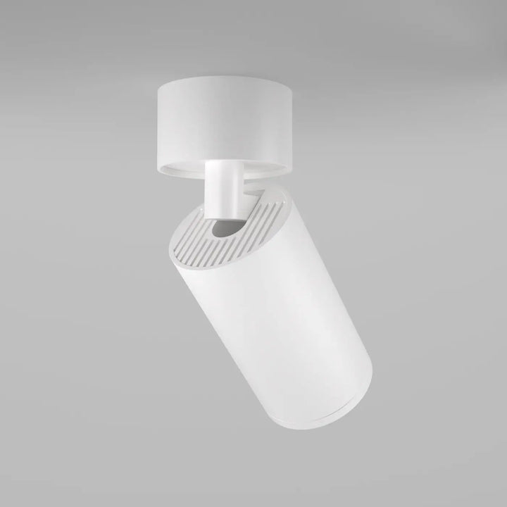 Spot focus focus s orientable luminaire cylindrique blanc mat avec tête orientable et fentes de ventilation