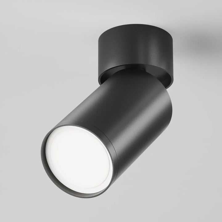Spot focus orientable cylindrique finition mate noire design moderne pour éclairage directionnel intérieur