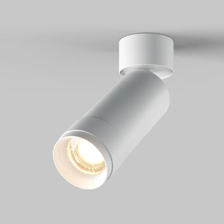Spot focus zoom cylindre blanc avec faisceau réglable éclairage led chaud design moderne orientable