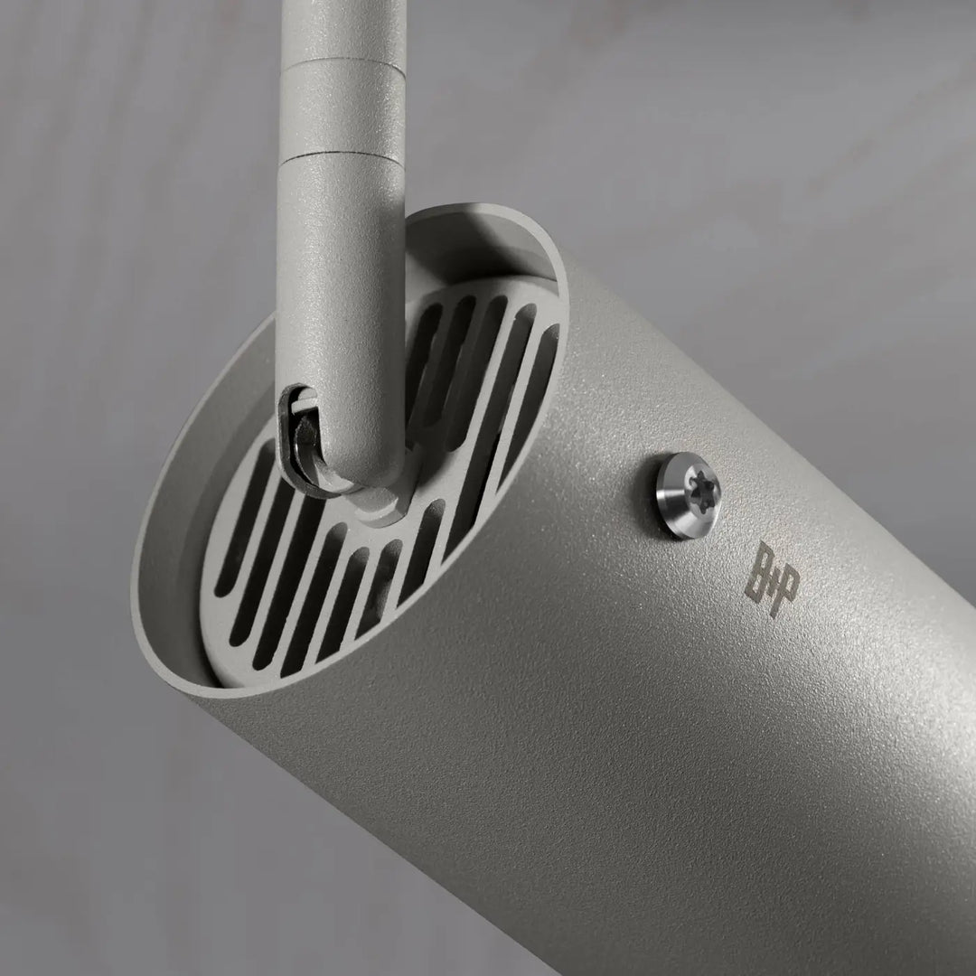 Spot sur rail Exhaust à gravure alignée Pierre, finition acier brûlé, troisième vue #couleur_multicolore