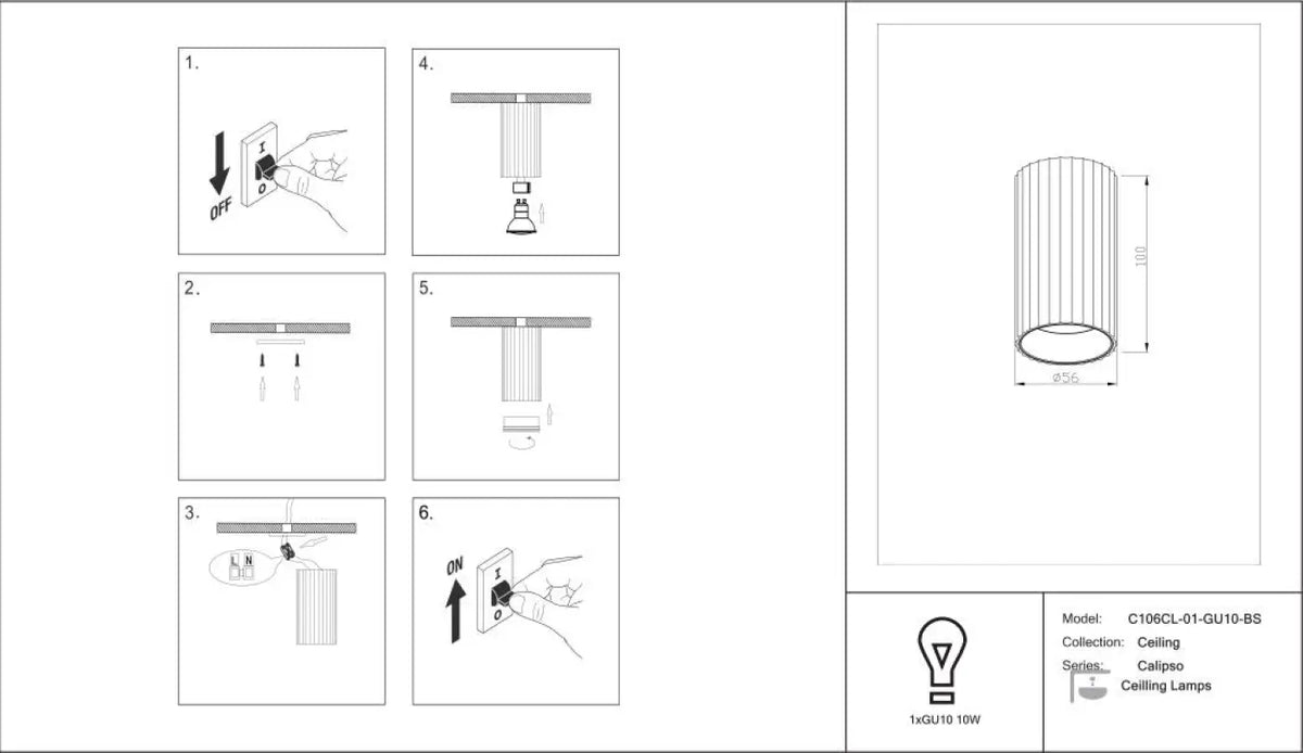 Schéma d'installation du luminaire