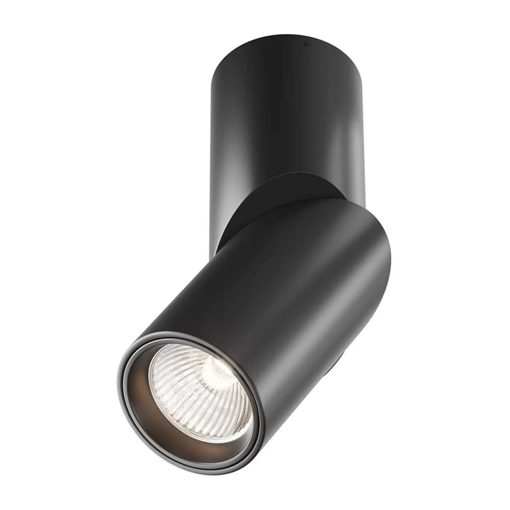 Spot dafne saillie led en aluminium noir avec finition mate noire et ampoule led visible pour éclairage moderne