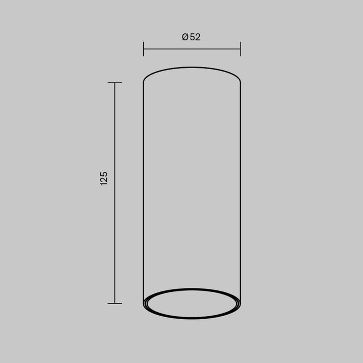 Spot focus led cylindre avec led intégrée en version dimmable, abat-jour minimaliste noir 52mm diamètre 125mm hauteur