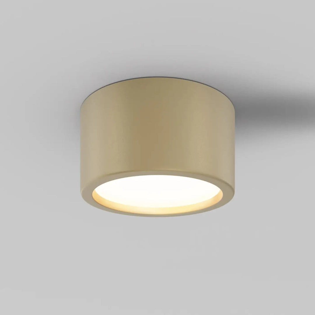 Spot hydra led salle de bain indice ip44 avec lumière douce et finition or mat cylindrique plafond saillie