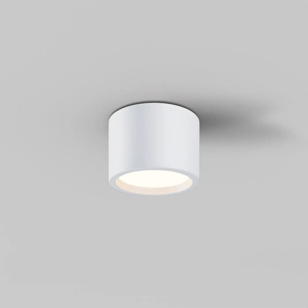 Spot hydra led blanc cylindre encastré avec indice ip44 offrant une lumière douce et un design minimaliste