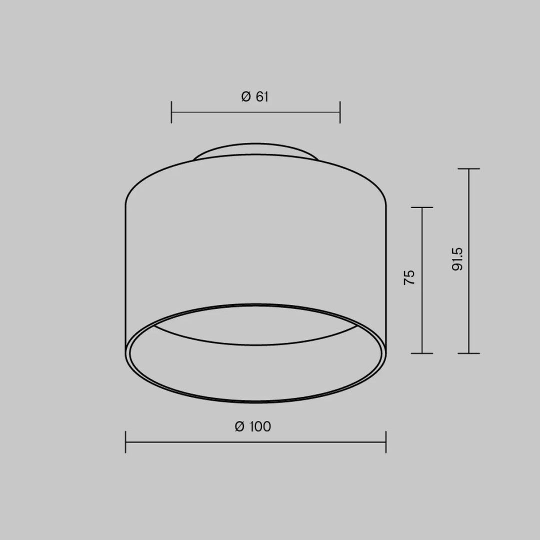 Grand cylindre saillie planet led avec abat-jour cylindrique minimaliste en acier noir mat à sommet conique