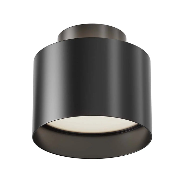 Spot saillie planet led large cylindre en acier noir avec finition mate noire et design moderne pour plafond
