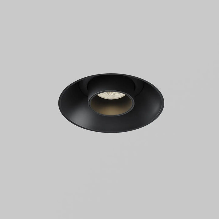Spot focus t trimless spot noir mat avec led visible et tube fin orientable pour plafonds encastrés