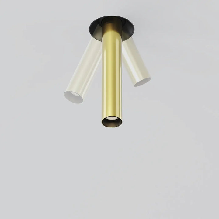 Spot | focus t trimless lampe de plafond moderne avec tube fin orientable bras en verre translucide et corps cylindrique en laiton