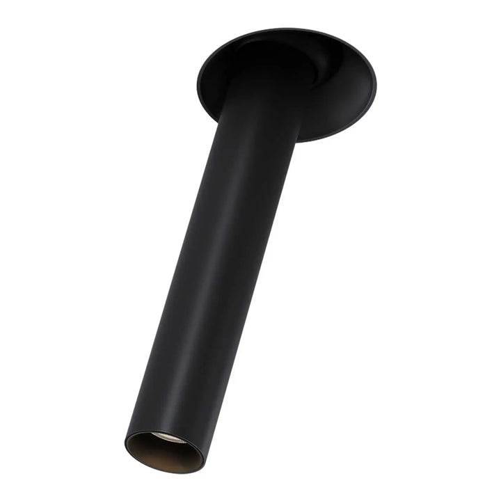 Spot focus t trimless est un projecteur cylindrique noir mat orientable avec tube fin pour éclairage plafond