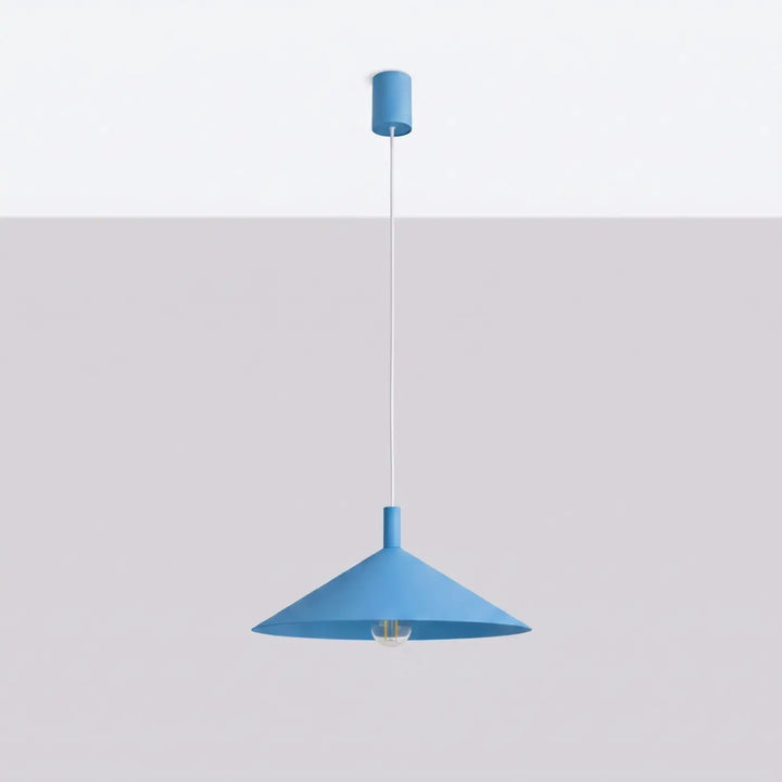 Suspension Luminaire bleu clair éteinte, vue rapprochée