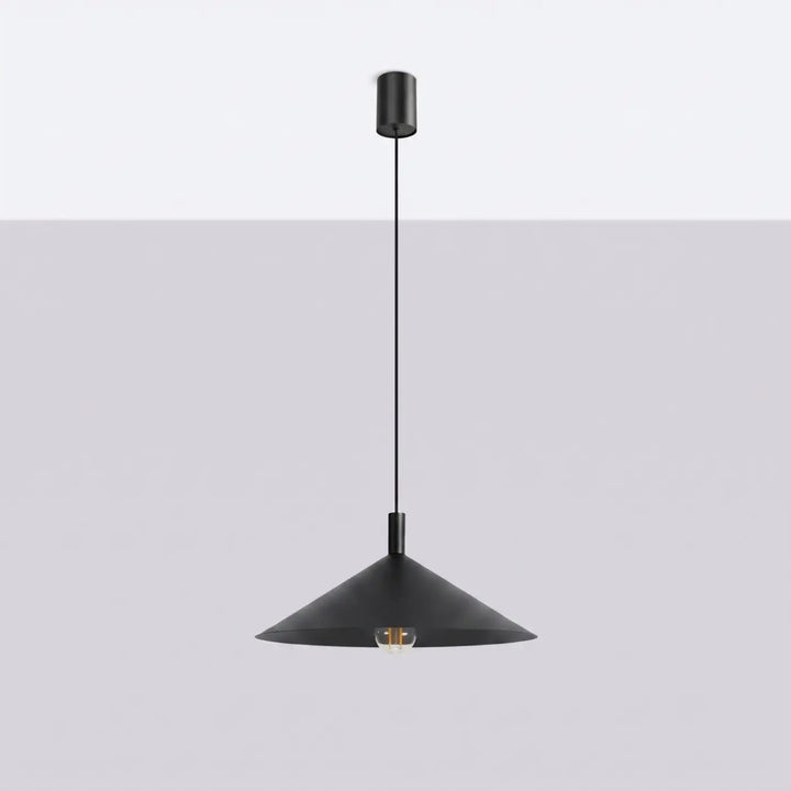 Suspension Luminaire noir éteinte, vue rapprochée