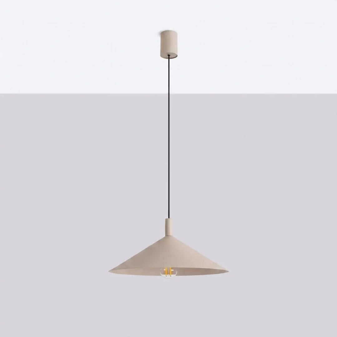 Suspension Luminaire taupe éteinte, vue rapprochée