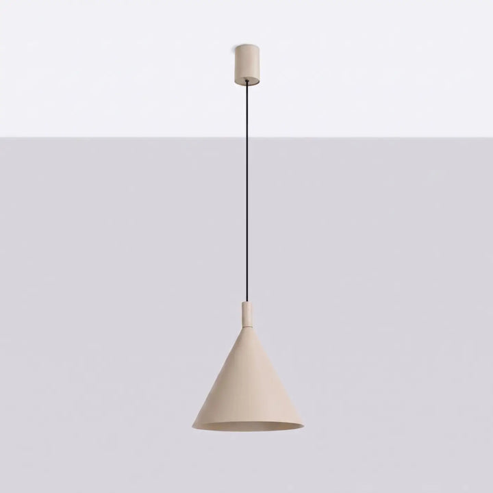 Suspension Luminaire taupe éteinte, vue rapprochée