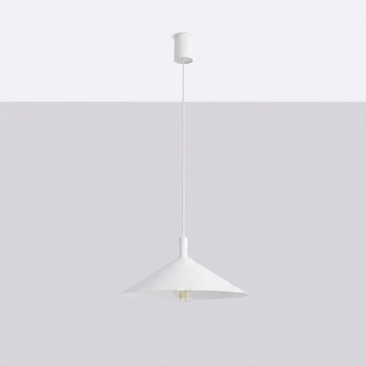 Suspension Luminaire blanc éteinte, vue rapprochée