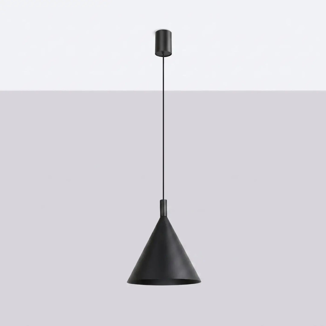 Suspension Luminaire noir éteinte, vue rapprochée
