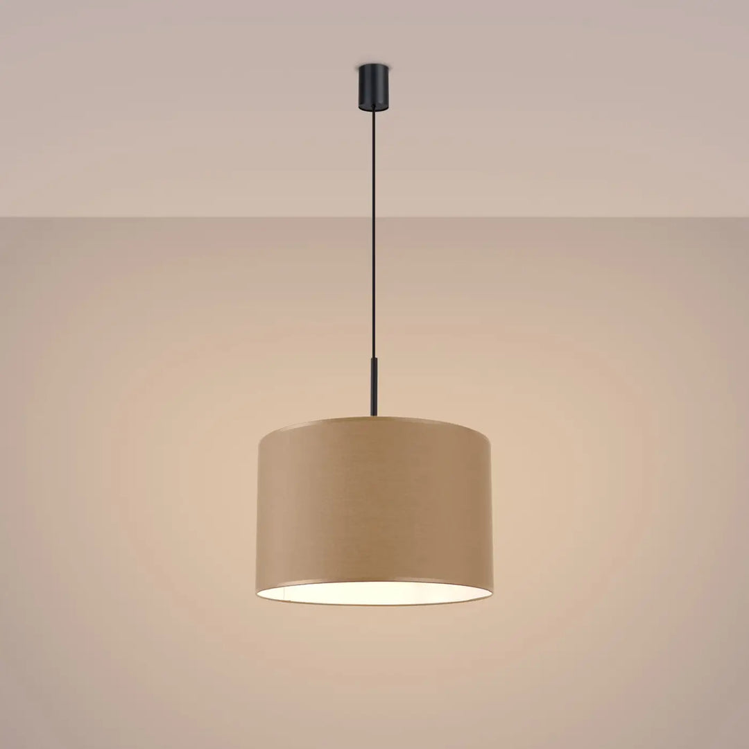 Suspension taupe/noir allumée