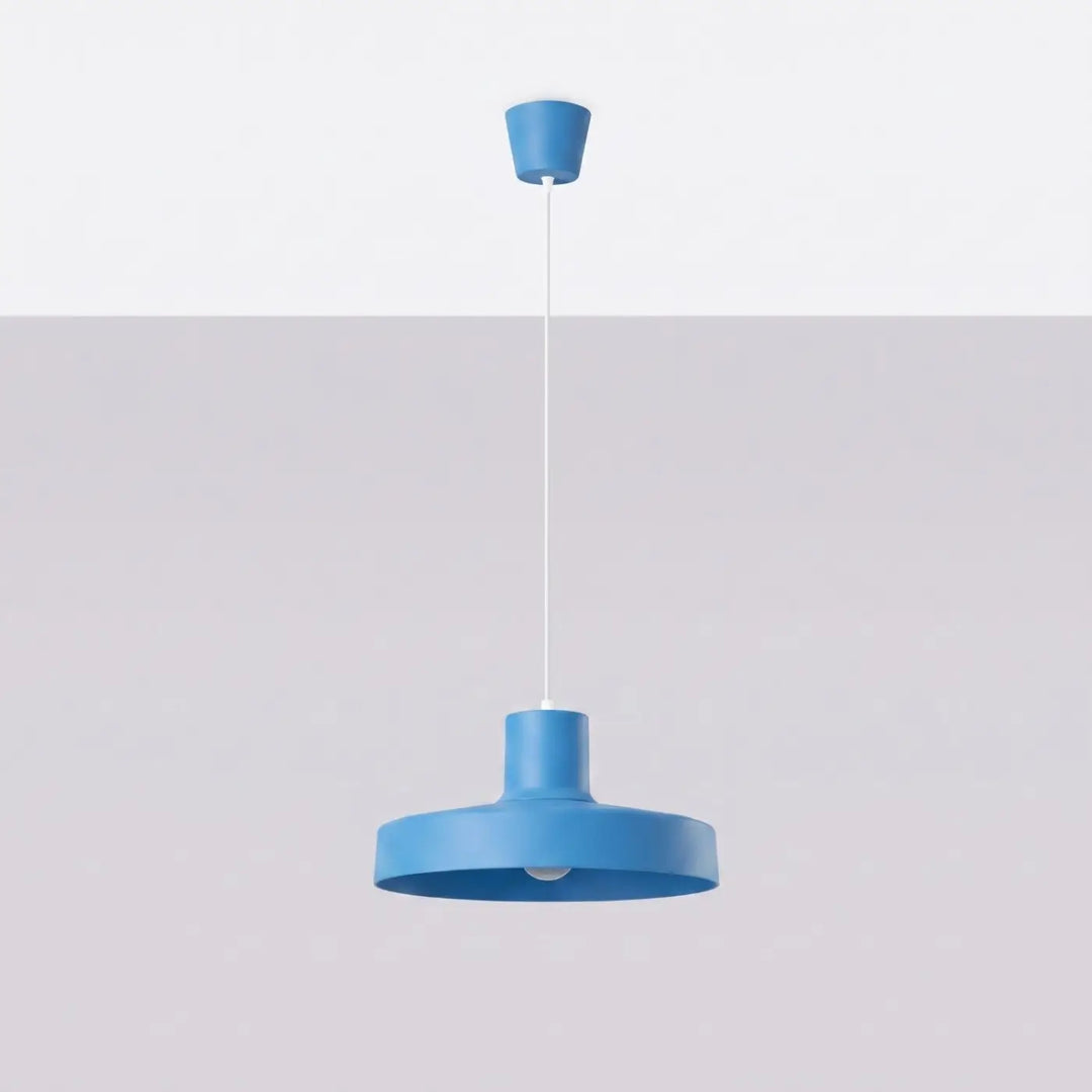 Suspension Luminaire bleu clair éteinte, vue rapprochée