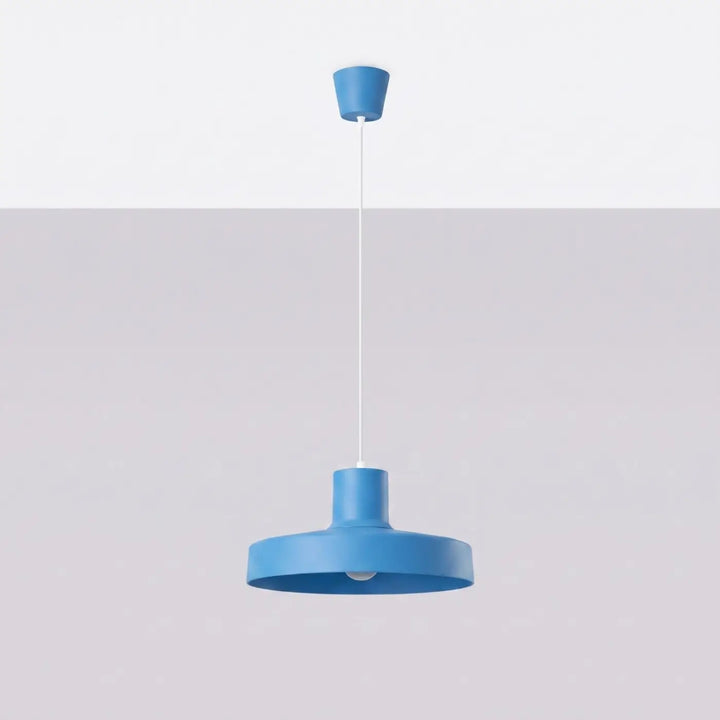 Suspension Luminaire bleu clair éteinte, vue rapprochée