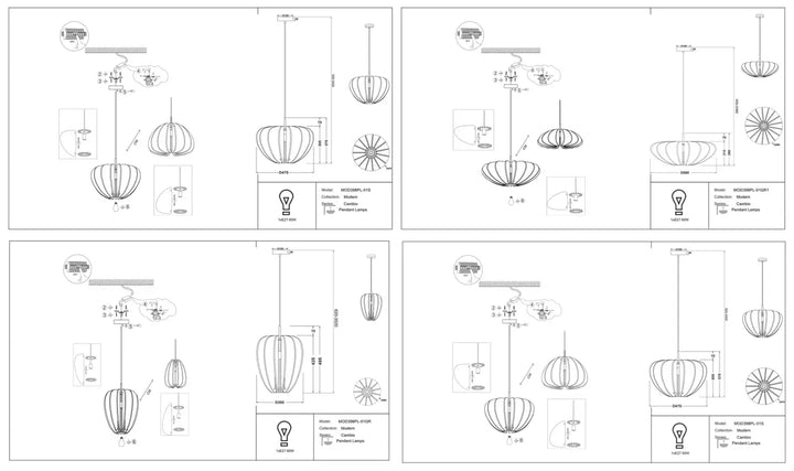 Suspension luminaire cambio avec design courbé segmenté en aluminium noir et finition métallique offrant une lumière douce