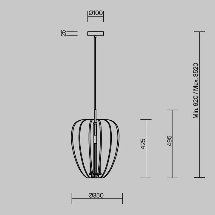 Suspension luminaire cambio avec cadre en aluminium noir nervuré au-dessus d’une table pour un design moderne et minimaliste