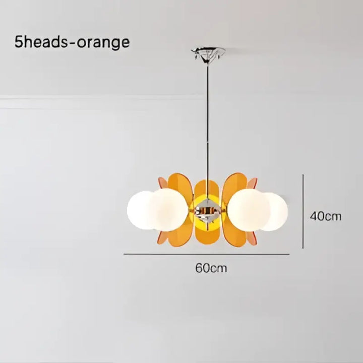 Suspension acrylique design sculptural et verre style raffiné