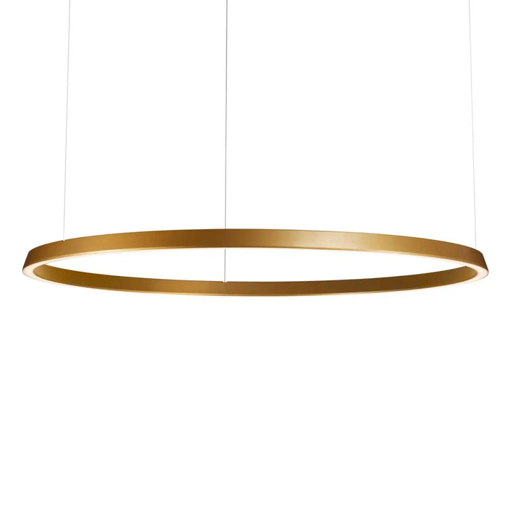 Suspension Circular en aluminium doré éclairant vers le bas #couleur_dore