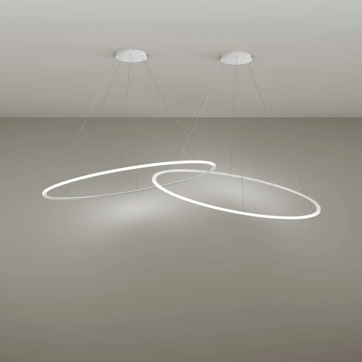 Suspension Circular anneau LED en aluminium blanc #couleur_blanc