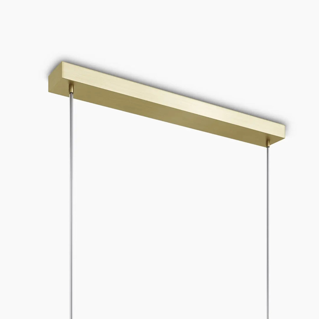 Suspension antic linéaire en finition or avec verre strié, design minimaliste, idéale pour salle à manger