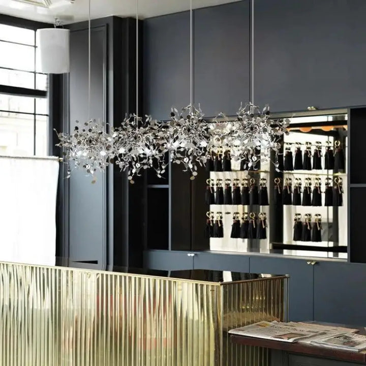 Suspension Argenté Aluminium Design Sculptural Raffiné