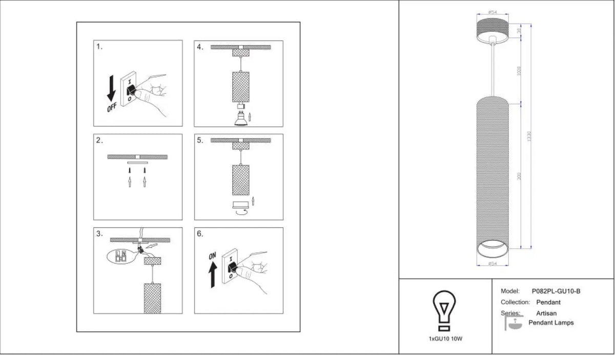 Schéma d'installation du luminaire