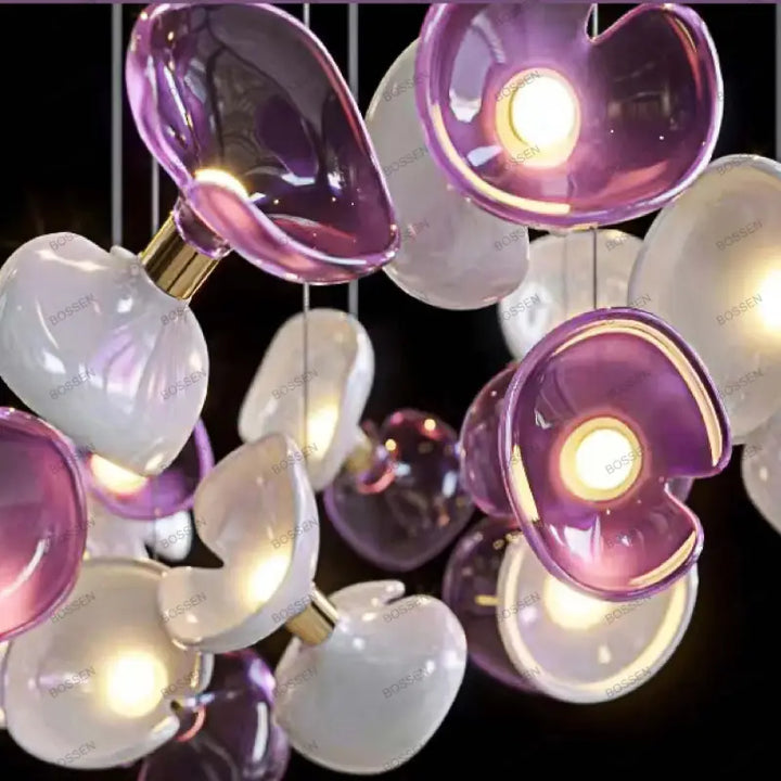 Suspension artistique design en verre style élégant