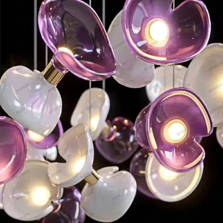 Suspension artistique design en verre style élégant