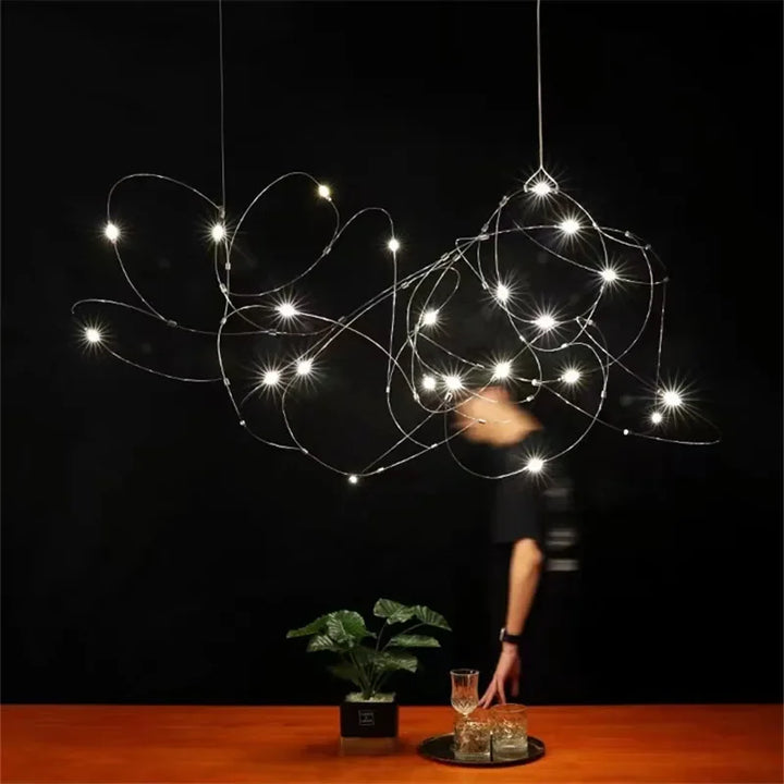 Suspension artistique led filaments lumineux design élégant