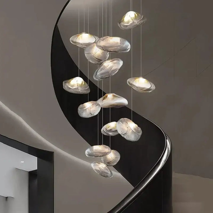 Suspension Artistique Moderne À Galets Flottants Blancs

