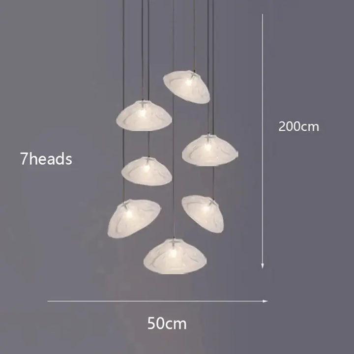 Suspension Artistique Moderne À Galets Flottants Blancs

